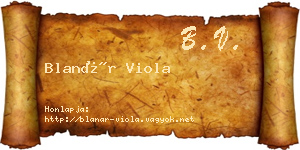 Blanár Viola névjegykártya